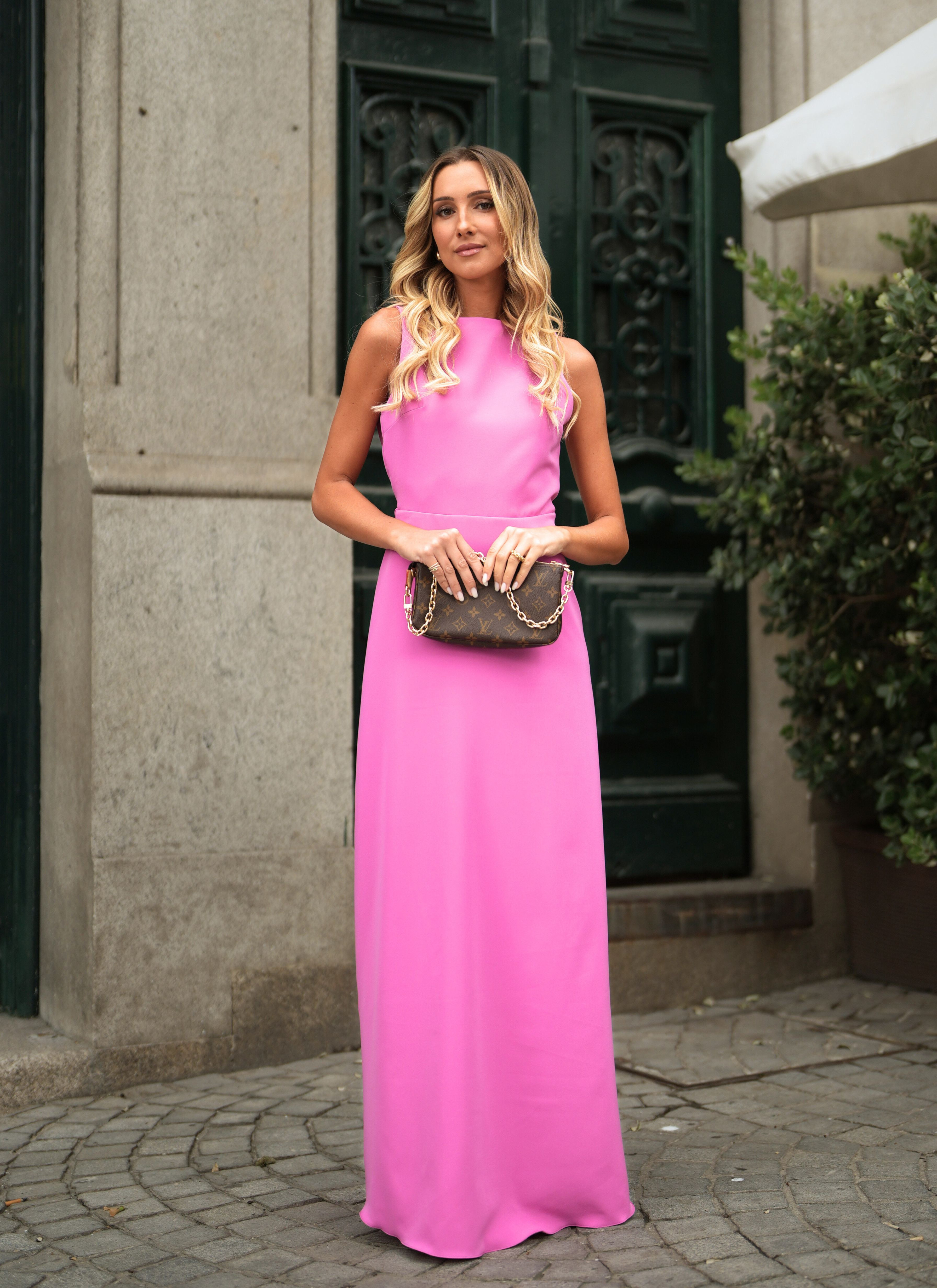 Vestito lungo elegante rosa on sale