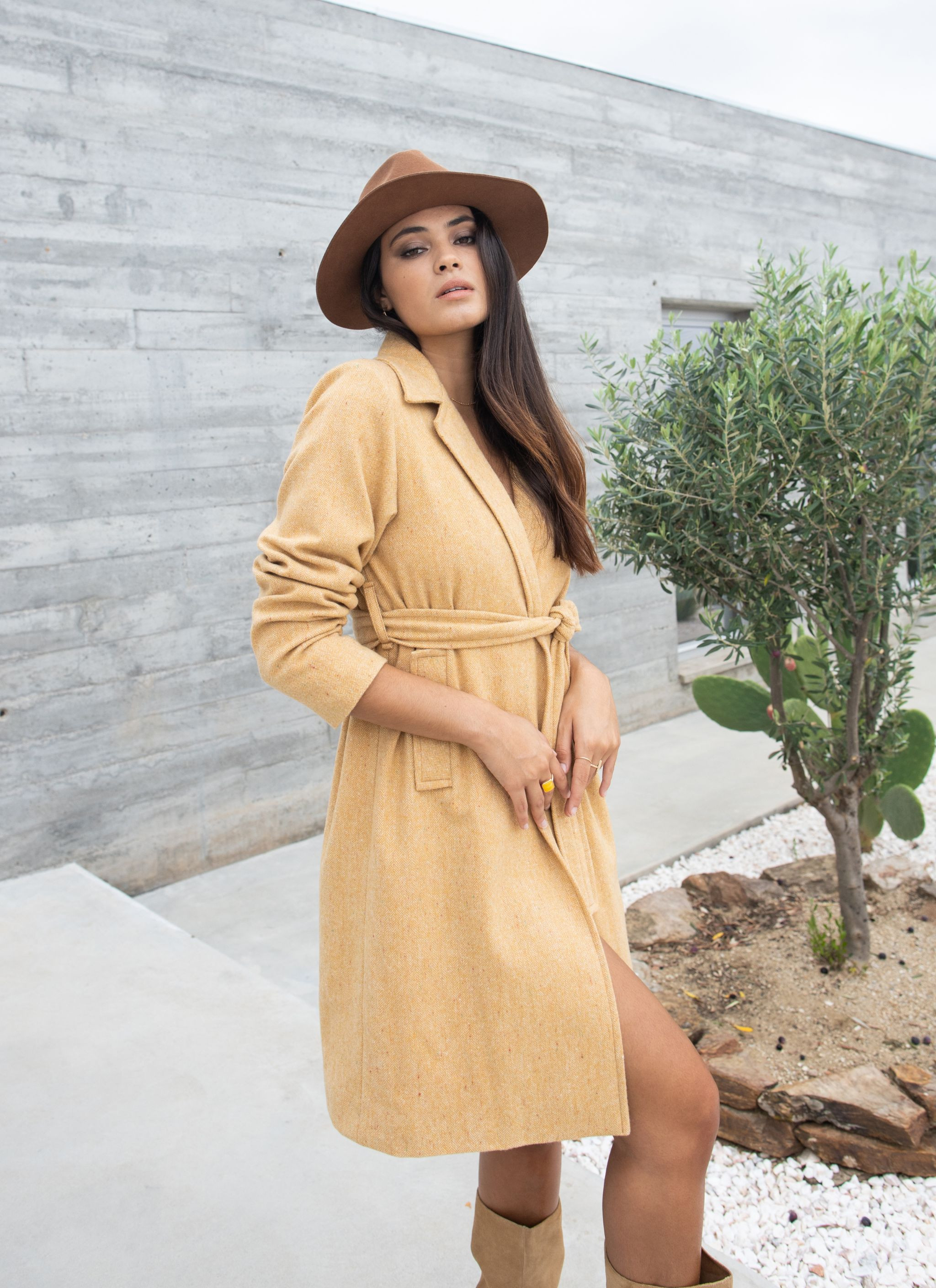 Yellow overcoat outlet