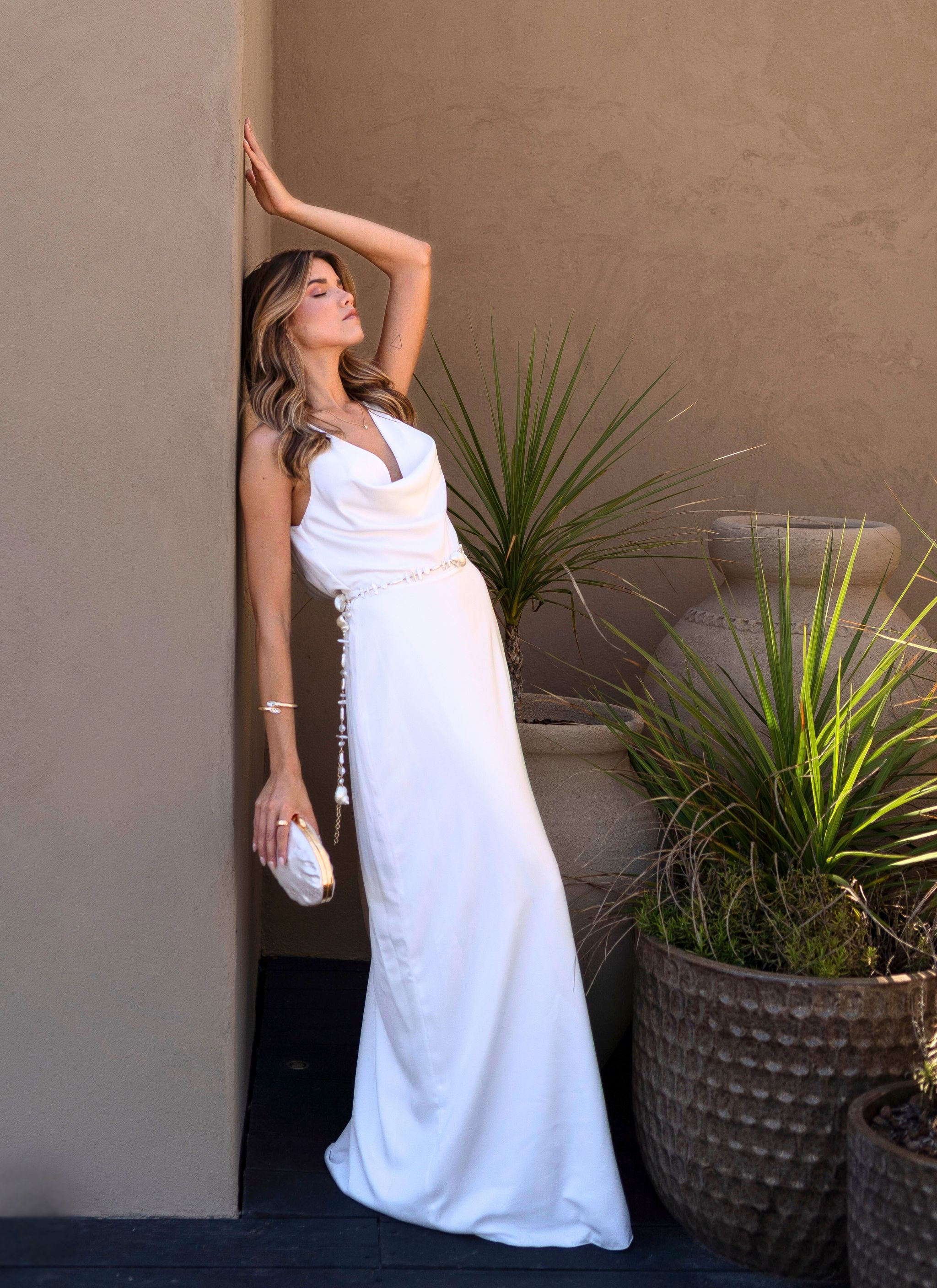 Robe Longue De Soirée Orange Taille 40 - Style Maxi Midi - Occasion Très Bon état